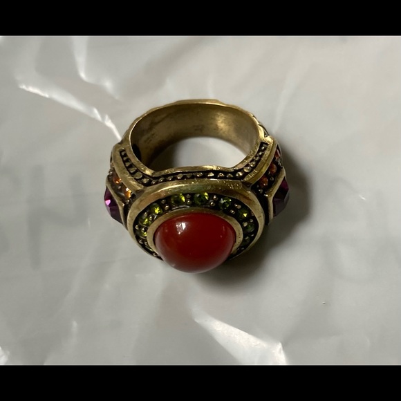 Heidi Daus Carnelian Crystal Ring Size 6 - Picture 2 of 4